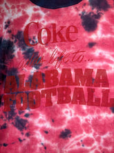 Load image into Gallery viewer, 1970s "Coke adds life to Alabama Football" Coca Cola Rare Tie Dye T-Shirt Youth S/M
