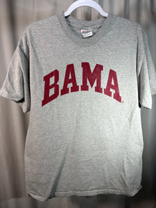 Vintage Bama Spellout Grey T-Shirt Medium