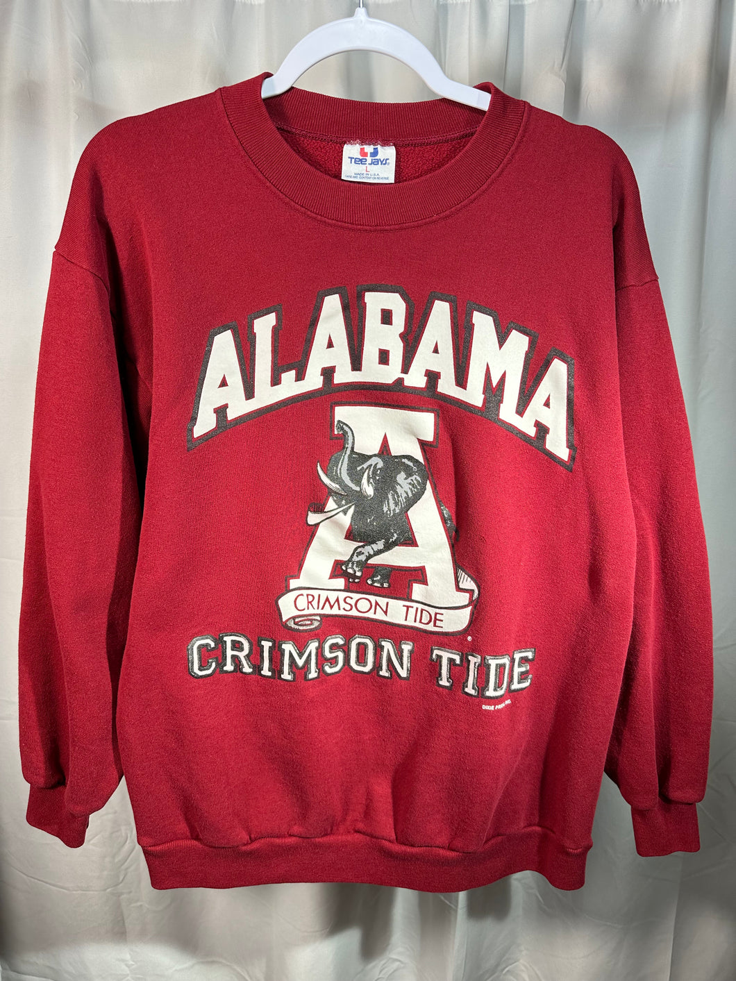 Vintage Alabama X TeeJays Crimson Crewneck Sweatshirt Medium