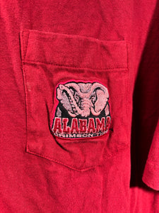 Vintage Alabama Crimson Embroidered Pocket T-Shirt Large