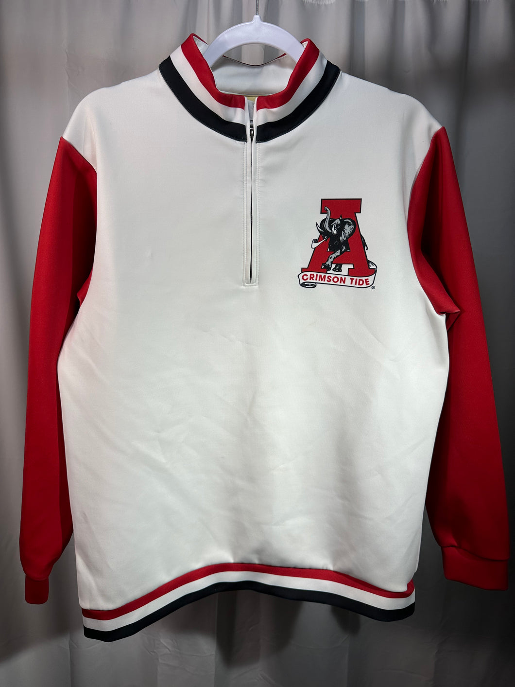 Alabama Half Zip White Pullover Medium