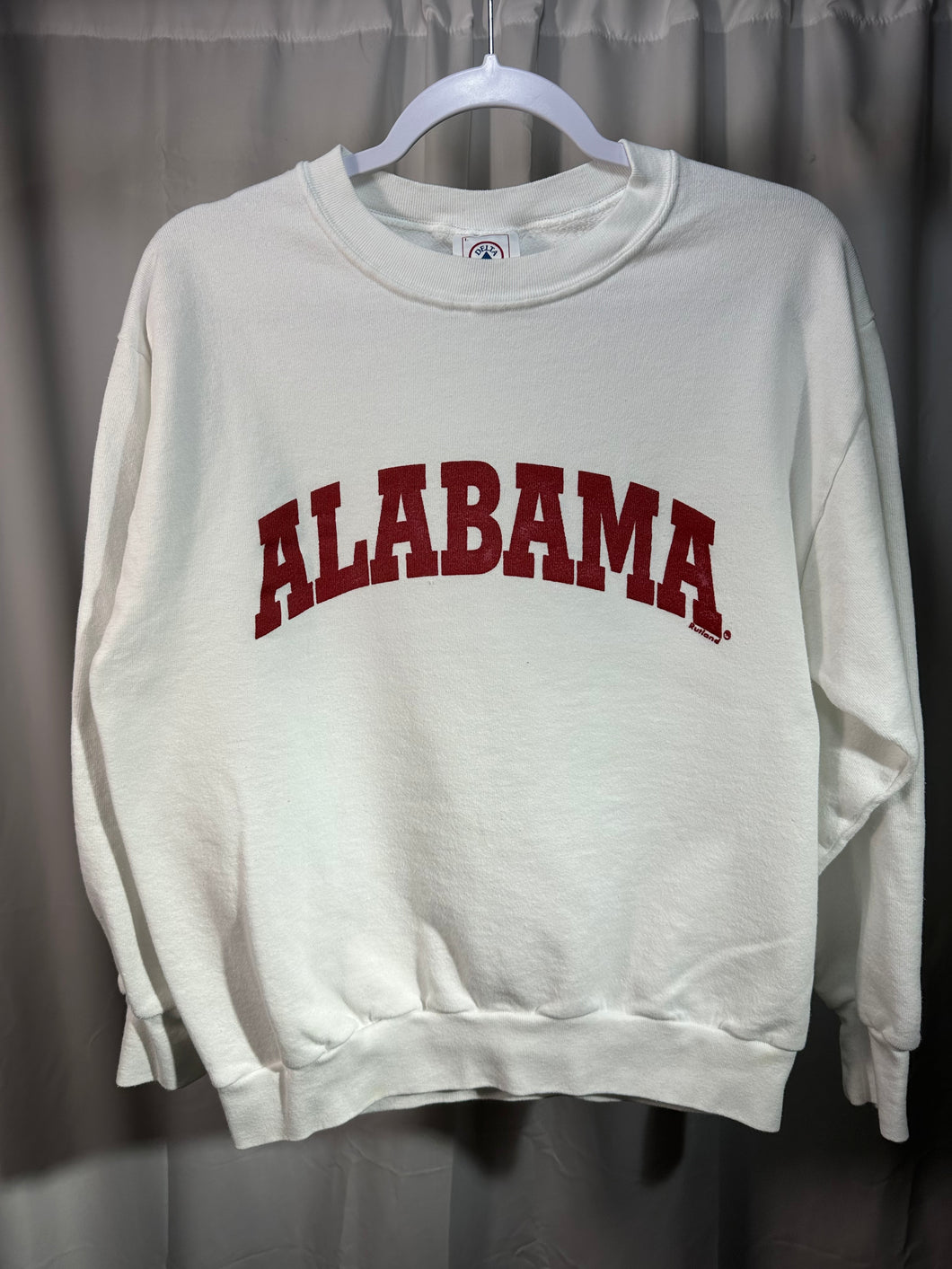 Vintage Alabama X Delta White Spellout Crewneck Sweatshirt Medium