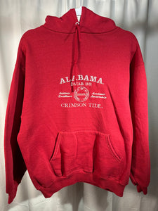 Vintage Alabama Embroidered Crimson Hoodie Sweatshirt Large