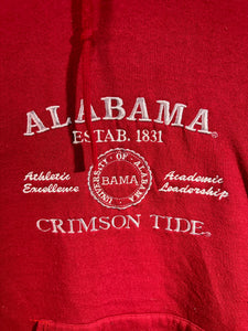 Vintage Alabama Embroidered Crimson Hoodie Sweatshirt Large