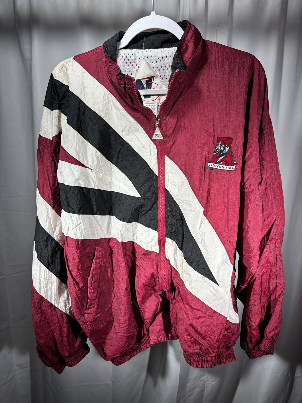 Vintage Alabama Striped Windbreaker Jacket Medium