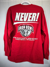 Load image into Gallery viewer, Iron Bowl "Can't We All Just Get Along?" Long Sleeve Crimson Shirt Medium
