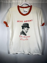 Load image into Gallery viewer, 1980s Bear Bryant "The Legend Lives On" White Ringer Shirt Small
