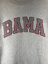 Load image into Gallery viewer, Bama Houndstooth Spellout Grey Crewneck Sweatshirt Medium
