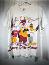 Load image into Gallery viewer, 1993 Looney Tune House Greek Life Rare White T-Shirt Medium
