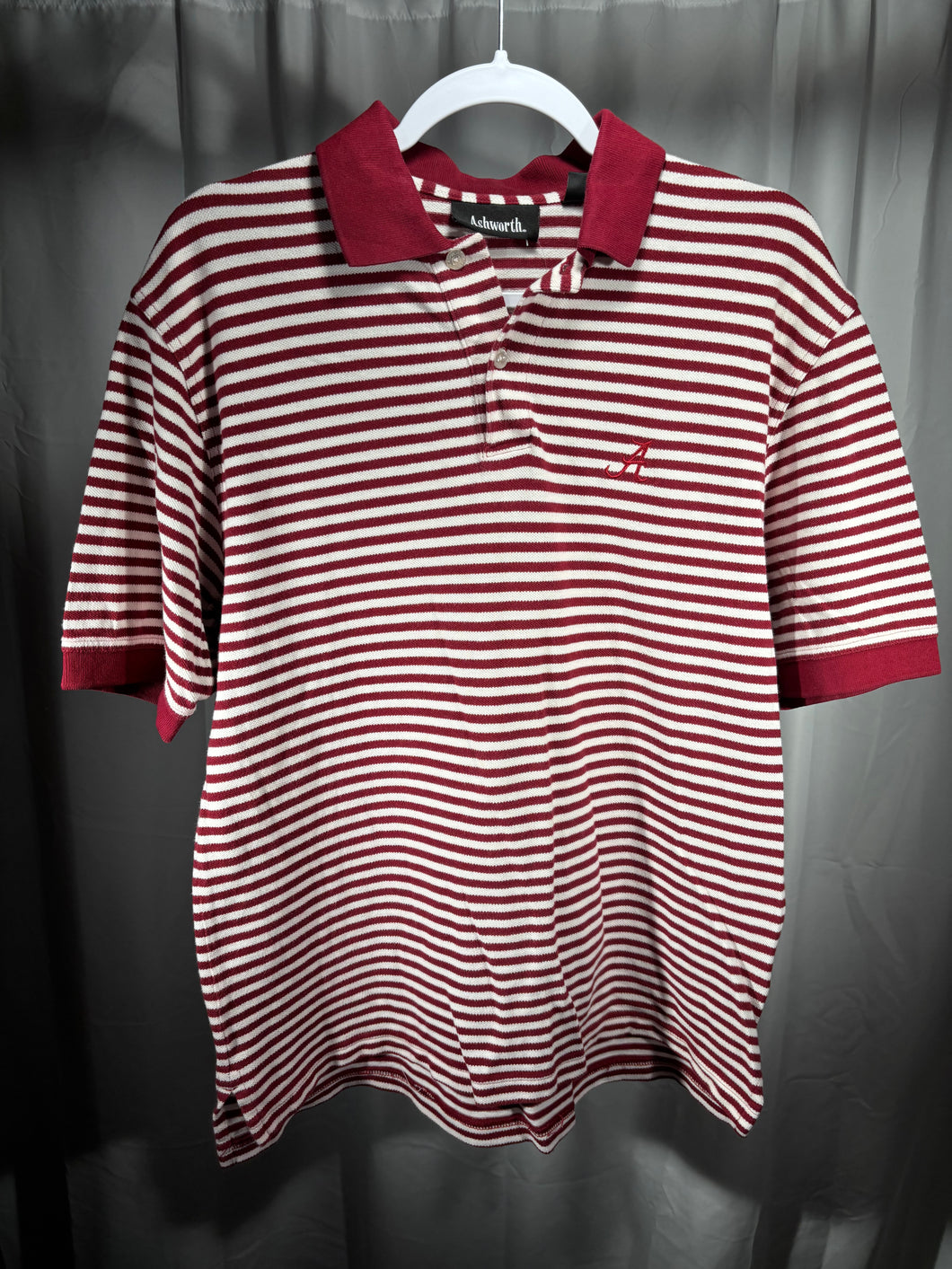 Alabama X Ashworth Striped Polo Shirt Small