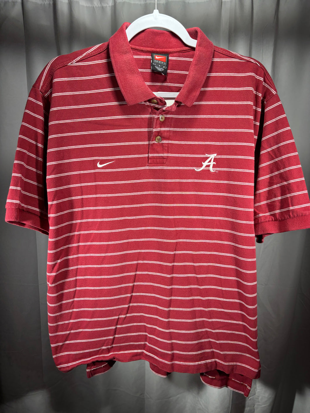 Alabama X Nike Striped Polo Shirt Medium