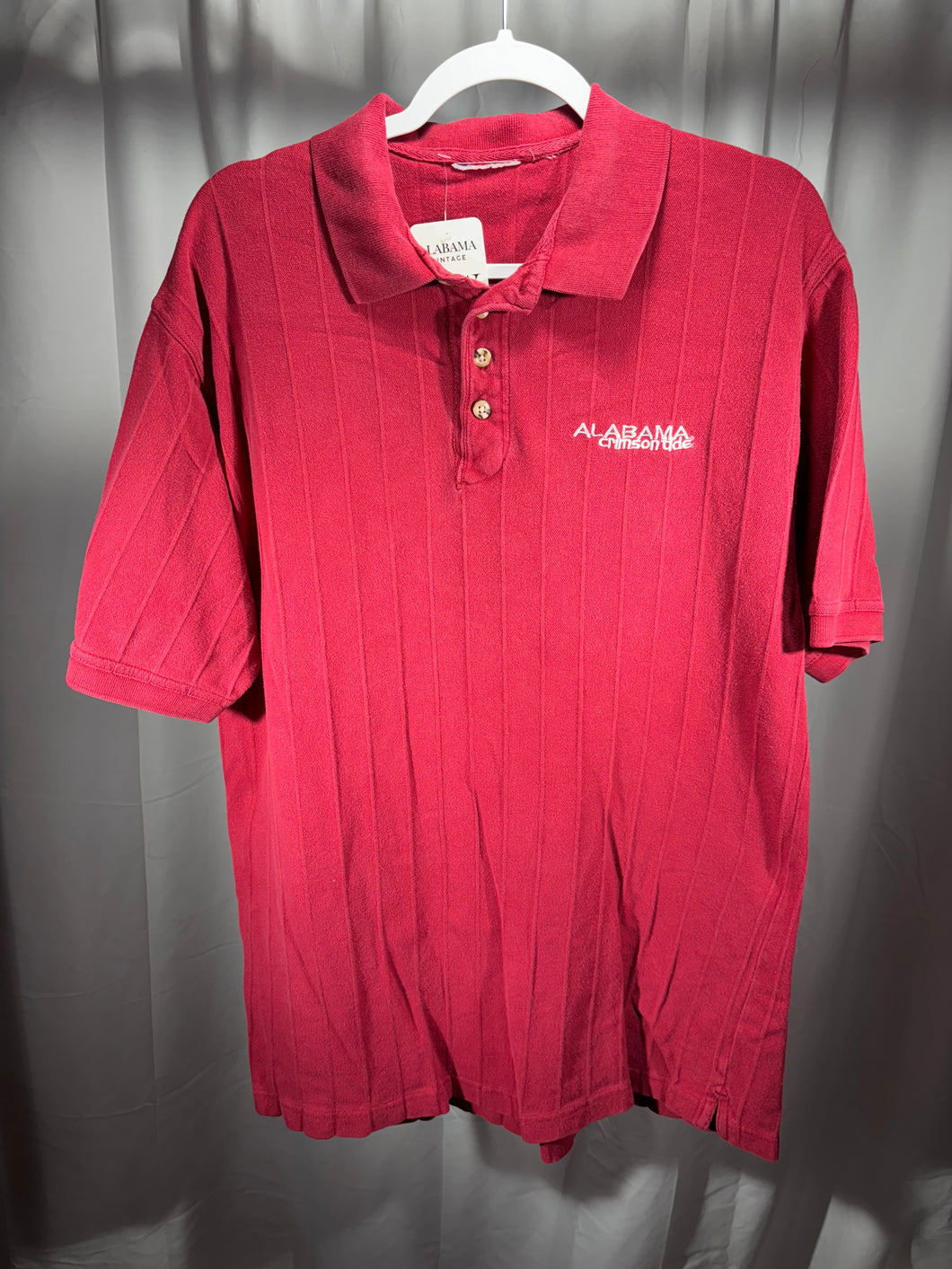 Vintage Alabama Striped Crimson Polo Shirt Large
