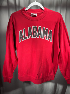 Alabama X Majestic Crimson Spellout Crewneck Sweatshirt Medium