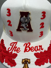 Load image into Gallery viewer, Vintage 323rd Bear Bryant Win White Trucker Snapback Hat
