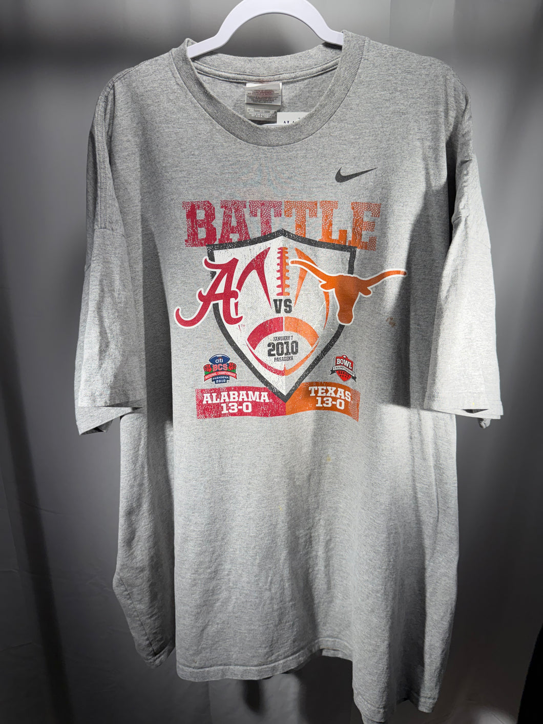 2010 National Championship Team Issued Grey T-Shirt 4XL
