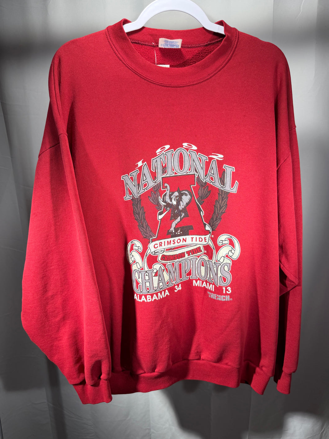 1992 National Champs X Trench Crimson Crewneck Sweatshirt XL