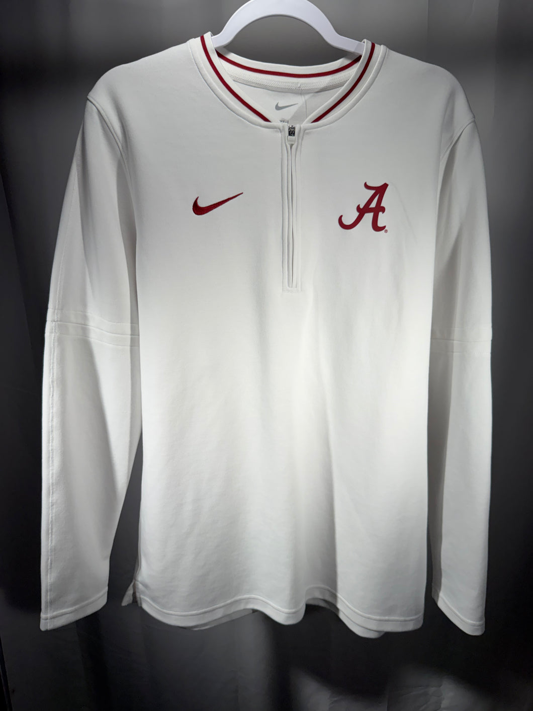 Alabama X Nike Team Issued White Half Zip Medium