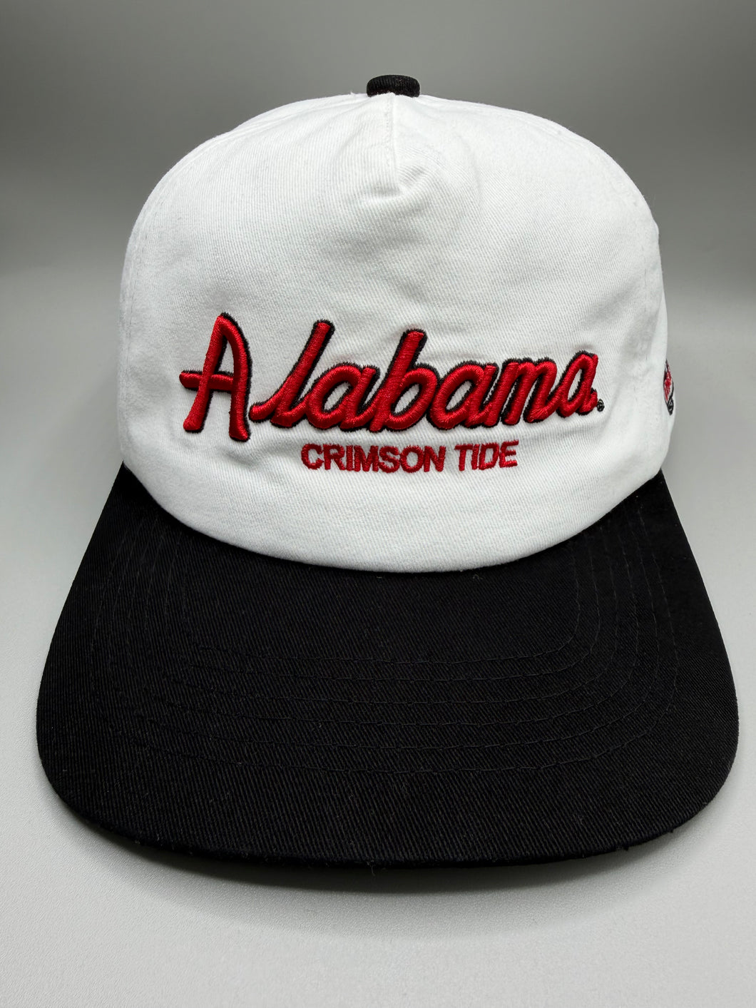 Crimson Tide Script Hat – Puff Embroidery (Black/White)