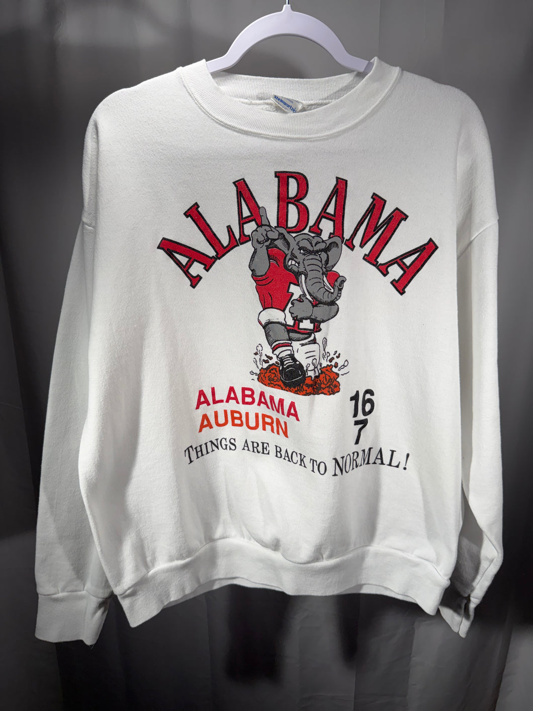 1990 Iron Bowl Rare White Crewneck Sweatshirt Boxy Large