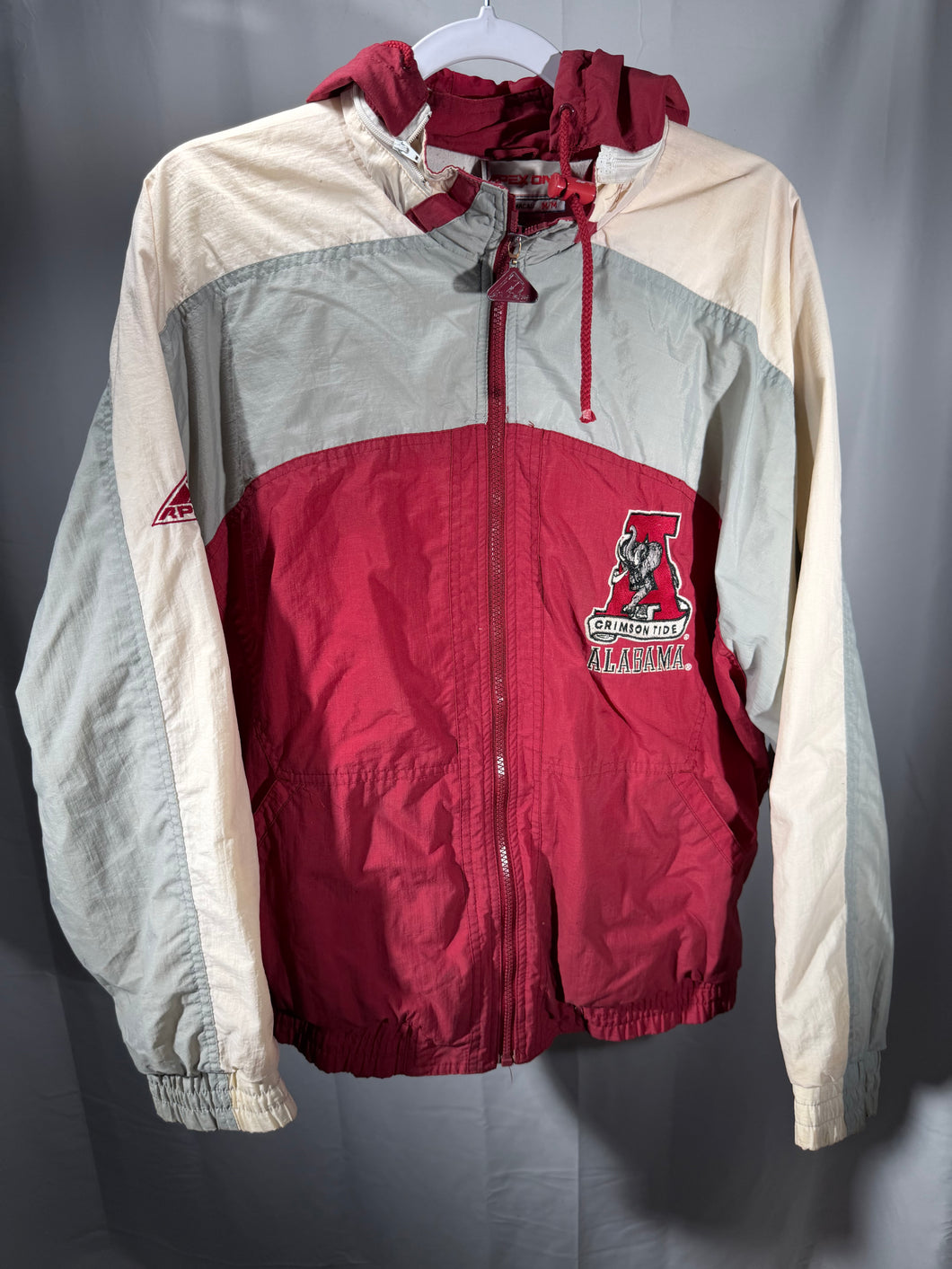 Vintage Alabama X Apex Windbreaker Jacket w Hood Medium