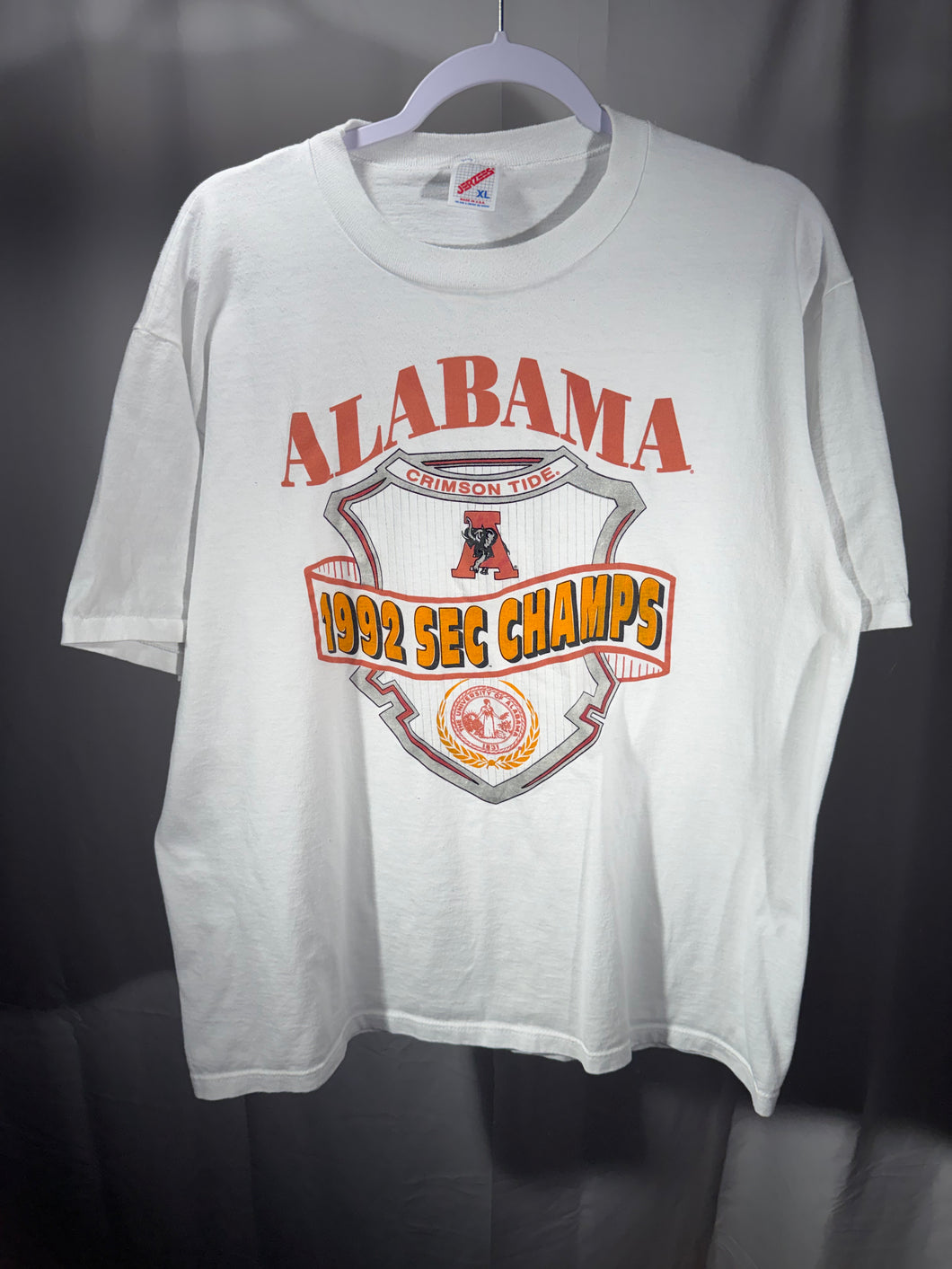 1992 SEC Champs Alabama White Jerzees T-Shirt Large