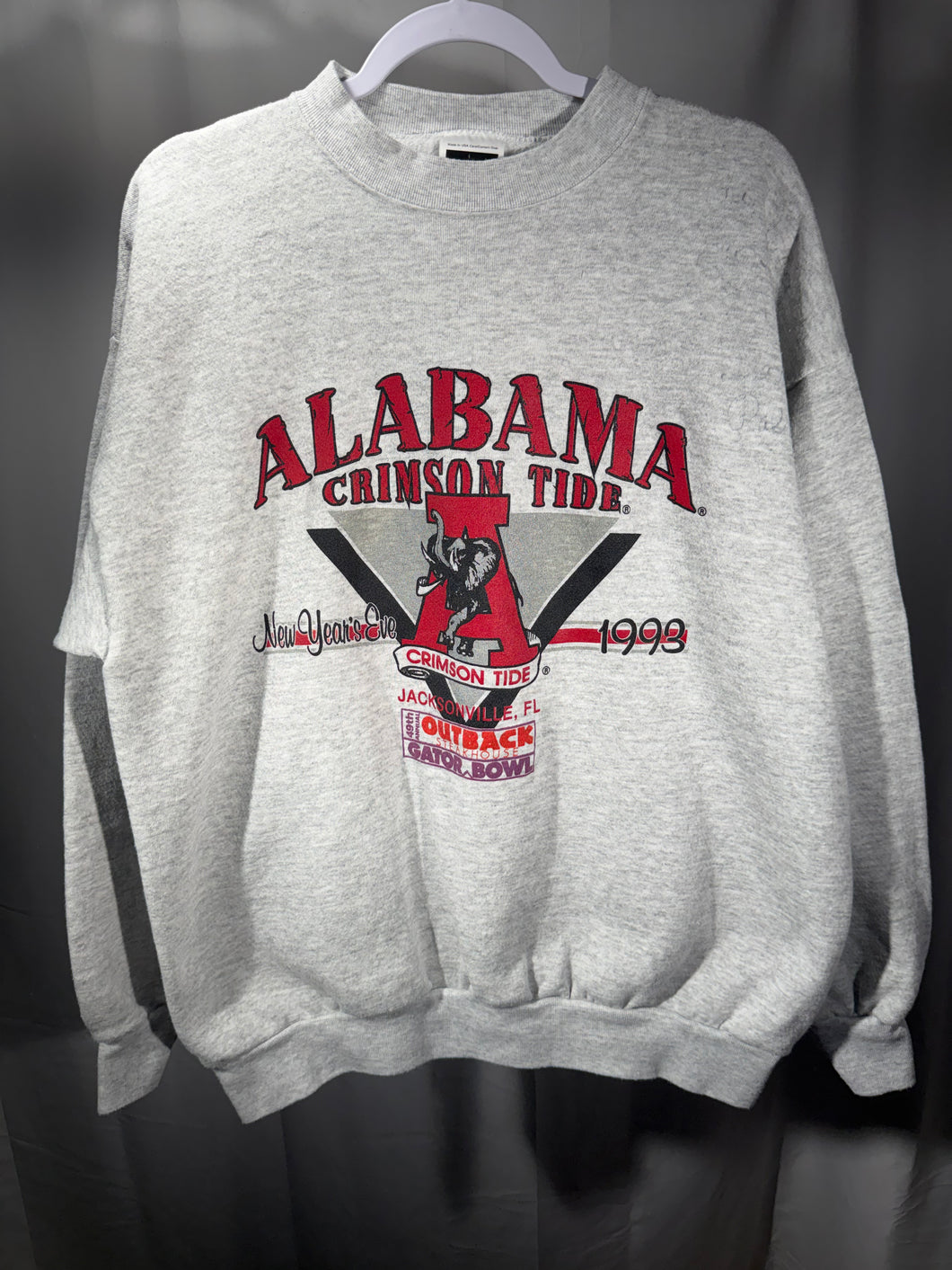 1993 Outback Bowl Grey Game Day Crewneck Sweatshirt XL