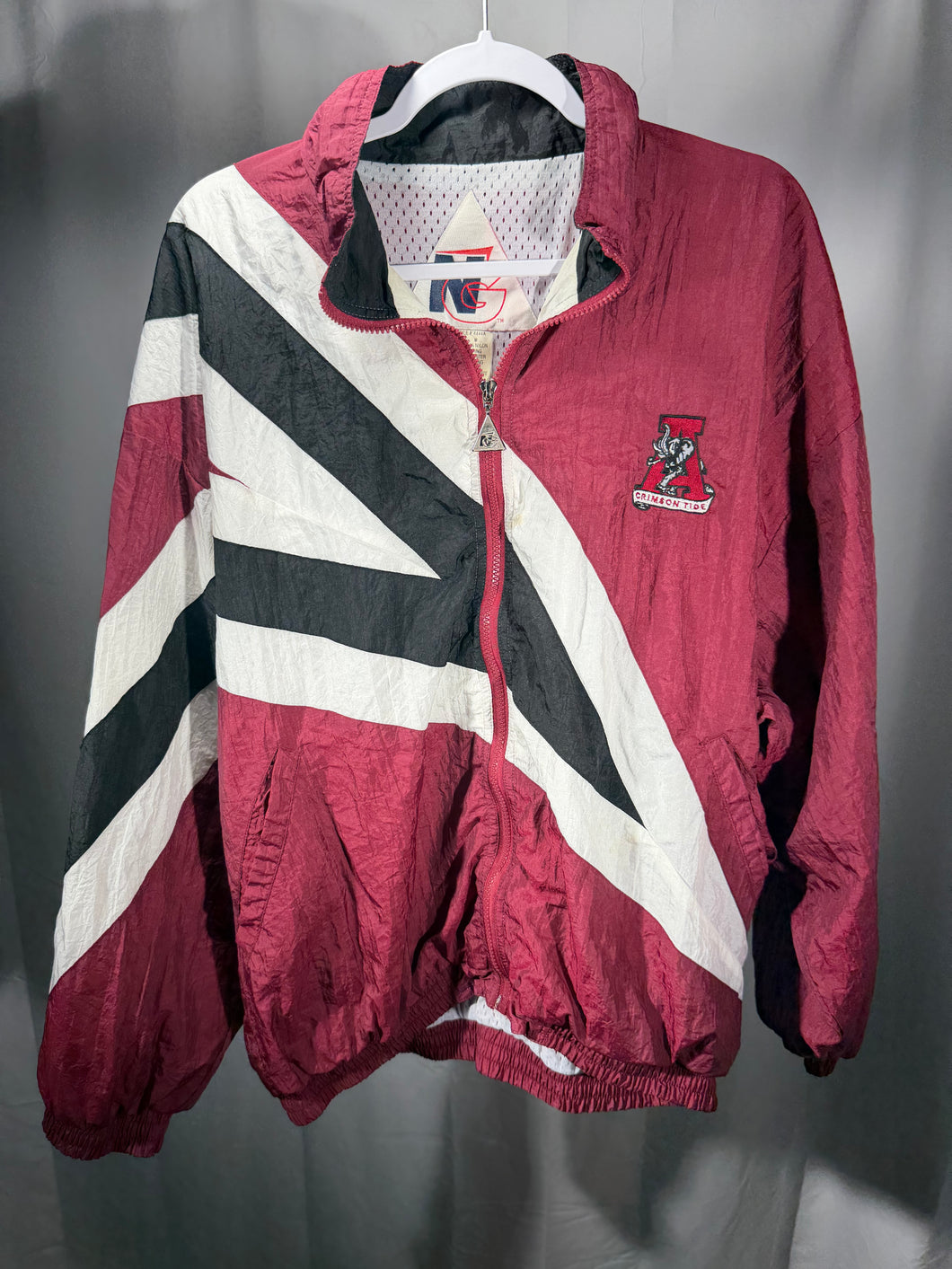 Vintage Alabama Striped Windbreaker Jacket Medium