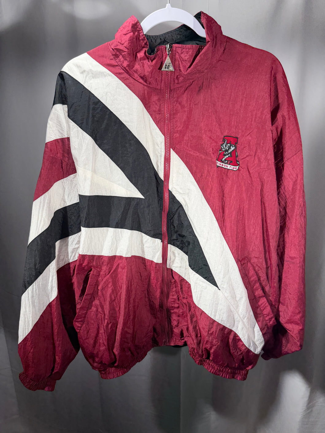 Vintage Alabama Striped Windbreaker Jacket Large