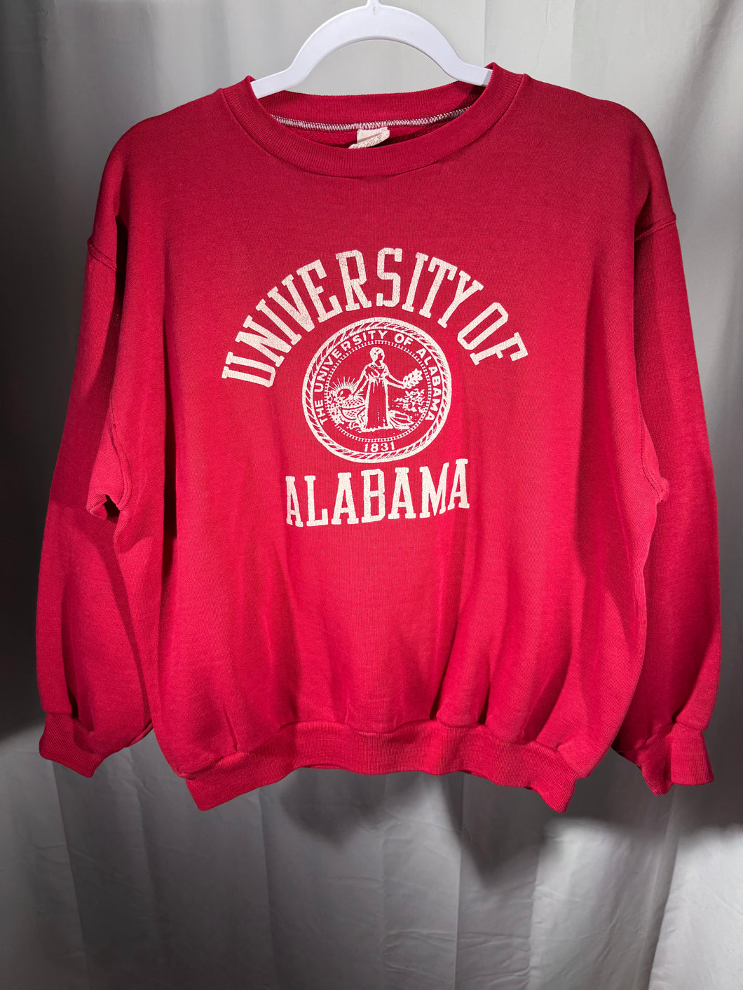 1970s University of Alabama X Russell Crest Crimson Crewneck Sweatshirt Small