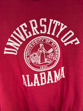 Load image into Gallery viewer, 1970s University of Alabama X Russell Crest Crimson Crewneck Sweatshirt Small
