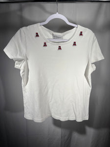 Vintage Alabama White Womens Embroidered Shirt Large