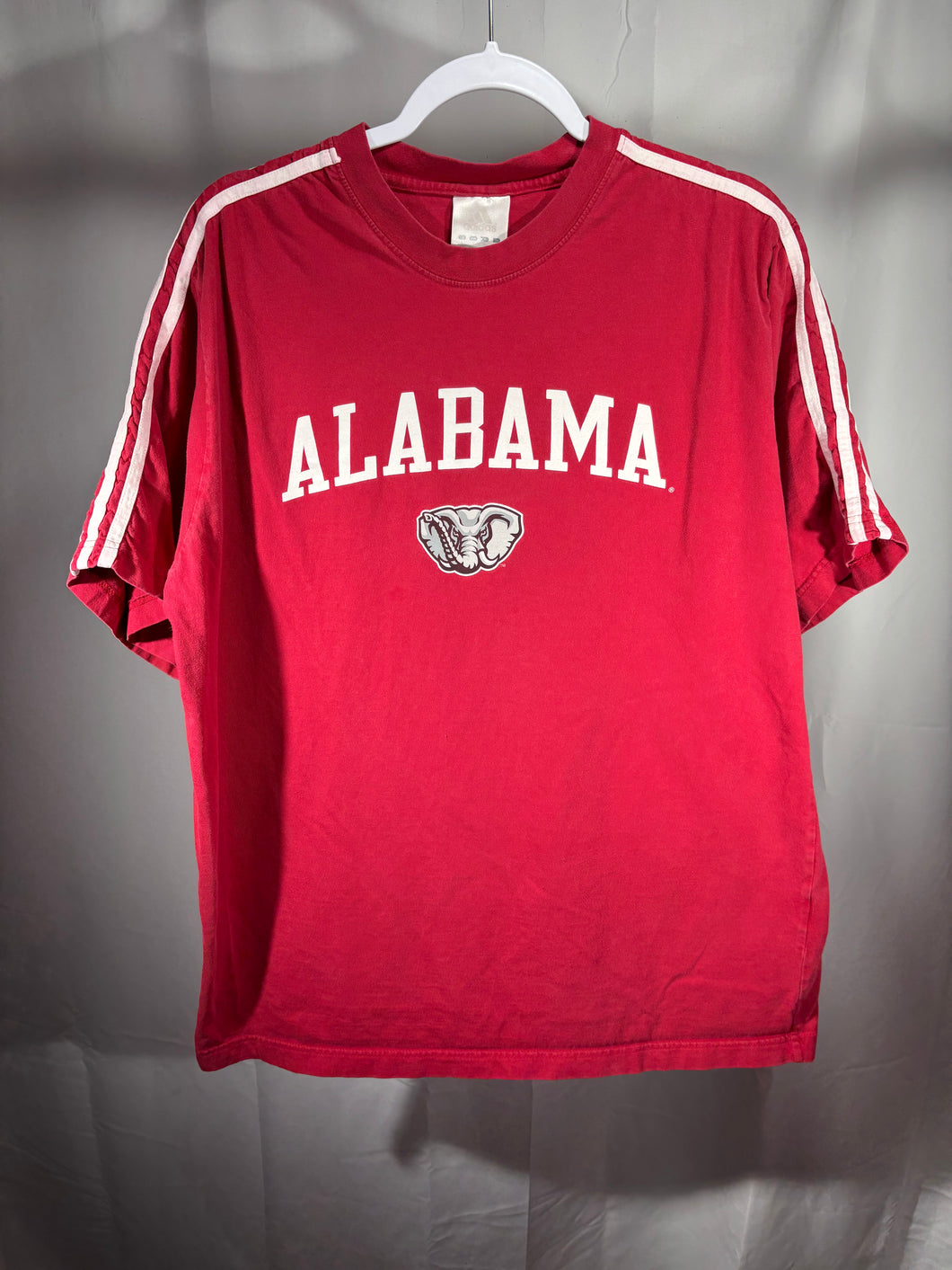 Vintage Alabama Adidas Crimson Striped T-Shirt Large