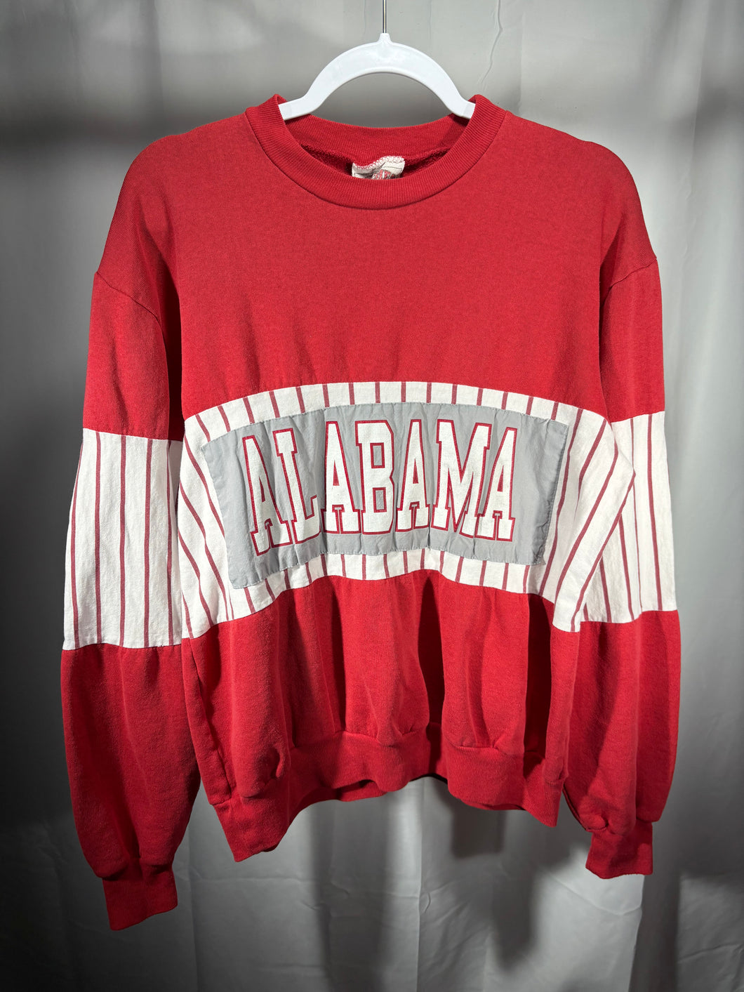 Vintage Alabama Nutmeg Striped Crimson Crewneck Sweatshirt Small