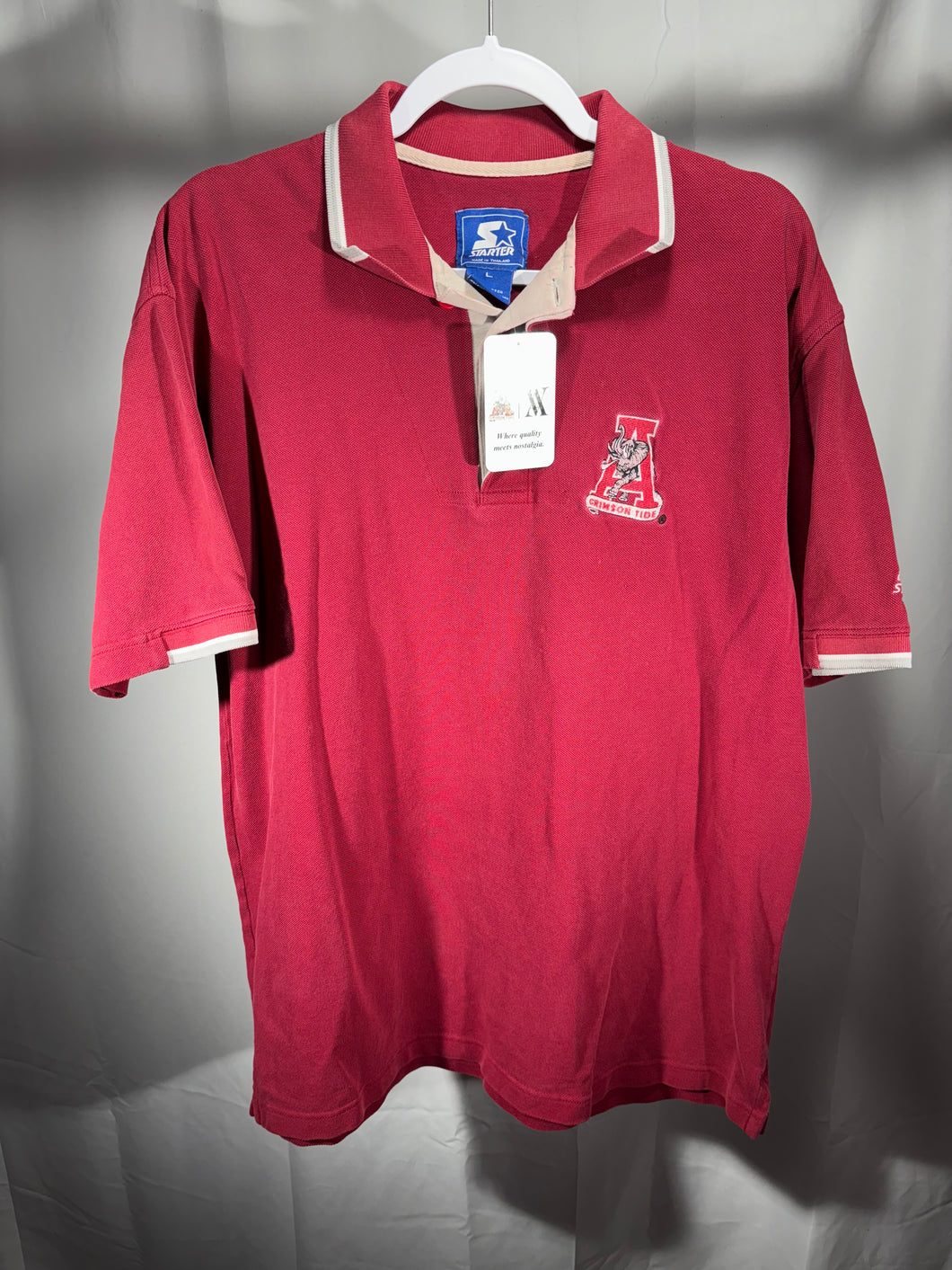 Vintage Starter Alabama Crimson Polo Shirt Large