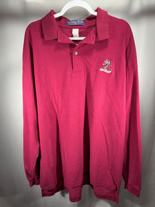 Vintage Alabama Crimson Long Sleeve Polo Shirt XXL 2XL