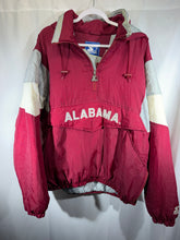 Load image into Gallery viewer, Vintage Alabama X Starter Crimson/Grey/White Puffer Jacket Half Zip Large
