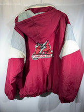 Load image into Gallery viewer, Vintage Alabama X Starter Crimson/Grey/White Puffer Jacket Half Zip Large
