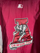 Load image into Gallery viewer, Vintage Alabama X Starter Crimson/Grey/White Puffer Jacket Half Zip Large
