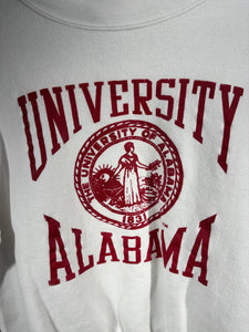Vintage University of Alabama Crest White Crewneck Sweatshirt Small
