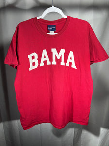Vintage Bama Spellout Crimson T-Shirt Large