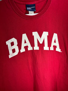 Vintage Bama Spellout Crimson T-Shirt Large