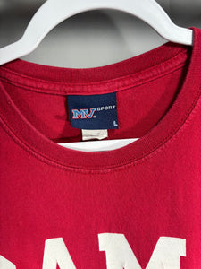 Vintage Bama Spellout Crimson T-Shirt Large