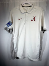 Load image into Gallery viewer, CFP Alabama X Nike Team Issued Cotton Bowl White/Grey Polo Large
