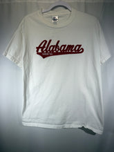 Load image into Gallery viewer, Alabama X Delta White Spellout Embroidered T-Shirt Medium
