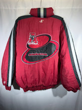 Load image into Gallery viewer, Vintage Alabama X Logo Athletic Crimson Puffer Jacket Large
