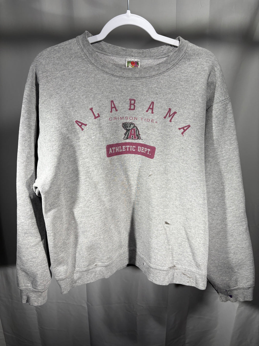 Vintage Alabama Grey Distressed Crewneck Sweatshirt Small