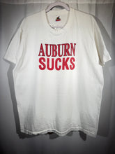 Load image into Gallery viewer, Vintage Iron Bowl "Auburn Sucks" White Vulgar T-Shirt Large
