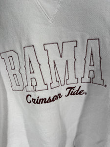 Vintage Bama X Russell White Embroidered Crewneck Sweatshirt Medium