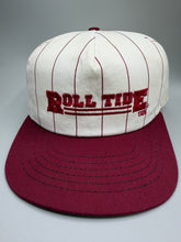 Load image into Gallery viewer, Vintage Alabama "Roll Tide" Two Tone Pinstripe Snapback Hat
