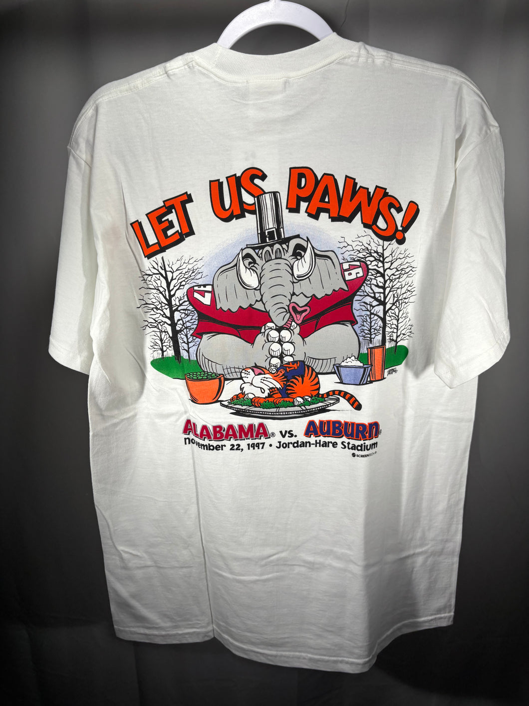 1997 Iron Bowl Game Day White T-Shirt Medium